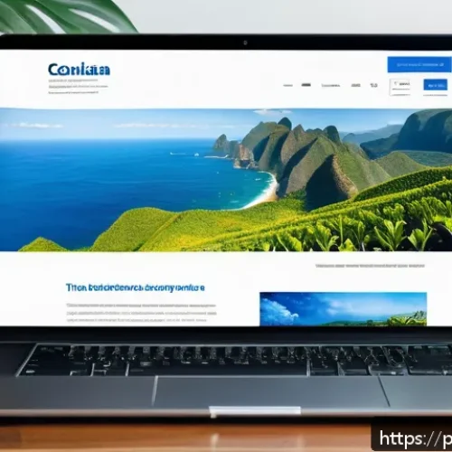 Home 32 세일즈 퍼널에서의 매력적인 랜딩 페이지 설계 - A modern, professional landing page design displayed on a sleek laptop screen, showcasing a clean la...