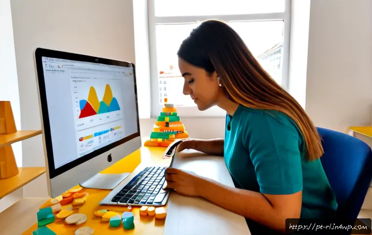 Home 17 세일즈 퍼널 최적화를 위한 실별 기획 방법 - Photorealistic marketing strategist in a bright Lisbon coworking office, arranging a simple physical...