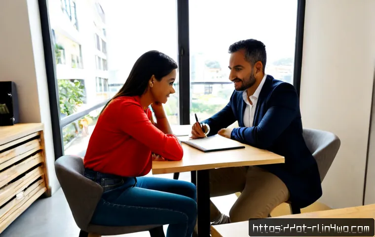 Home 17 세일즈 퍼널에서의 고객 인터뷰 활용하기 - Photorealistic customer interview for a sales funnel strategy, friendly Brazilian small-business own...